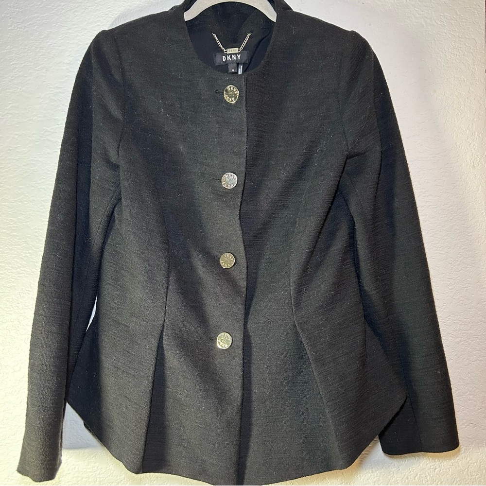 DKNY NWOT Women's Four-Button Black 
Peplum Blazer Jacket Size 10